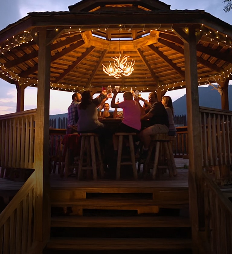 Whitewater Bar & Grill patio at dusk in Canon City, Colorado